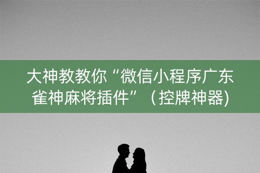 大神教教你“微信小程序广东雀神麻将插件”（控牌神器)