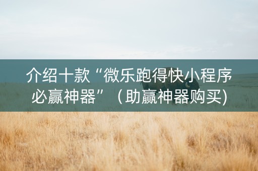 介绍十款“微乐跑得快小程序必赢神器”（助赢神器购买)
