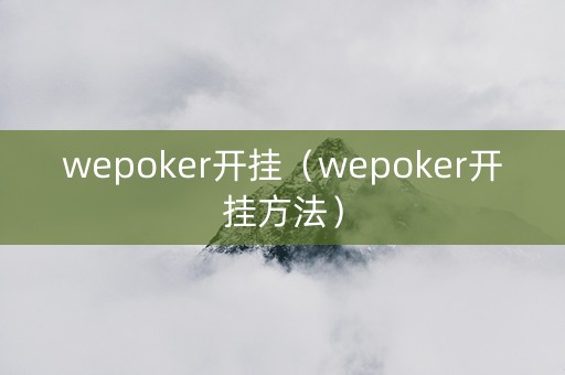 wepoker开挂（wepoker开挂方法）