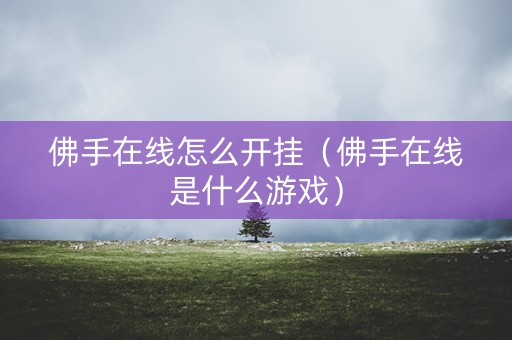 佛手在线怎么开挂（佛手在线是什么游戏）