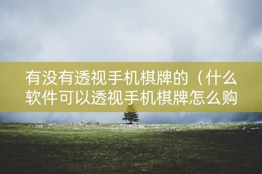 有没有透视手机棋牌的（什么软件可以透视手机棋牌怎么购买）