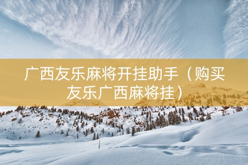 广西友乐麻将开挂助手（购买友乐广西麻将挂）