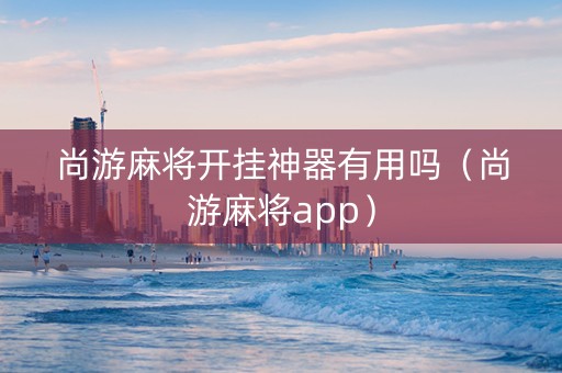 尚游麻将开挂神器有用吗（尚游麻将app）