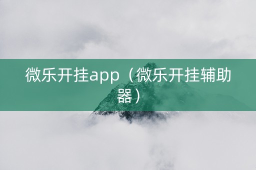 微乐开挂app（微乐开挂辅助器）