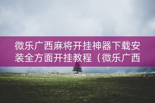 微乐广西麻将开挂神器下载安装全方面开挂教程（微乐广西麻将开挂应用）