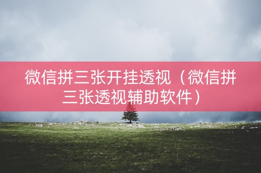 微信拼三张开挂透视（微信拼三张透视辅助软件）