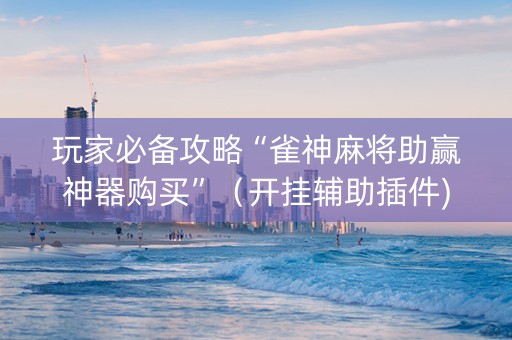 玩家必备攻略“雀神麻将助赢神器购买”（开挂辅助插件)