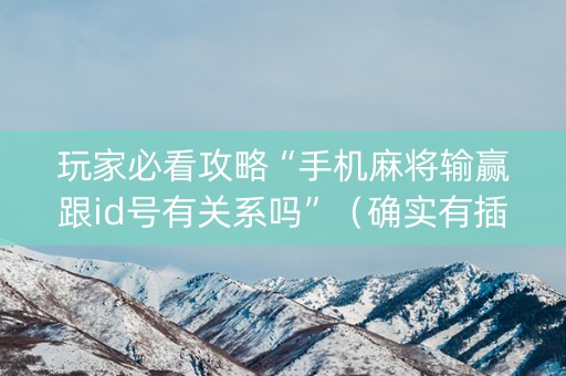 玩家必看攻略“手机麻将输赢跟id号有关系吗”（确实有插件吗)
