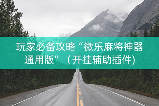 玩家必备攻略“微乐麻将神器通用版”（开挂辅助插件)
