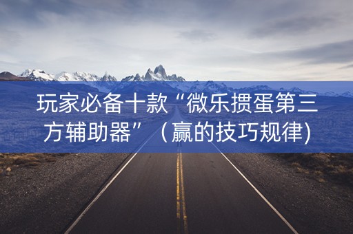 玩家必备十款“微乐掼蛋第三方辅助器”（赢的技巧规律)