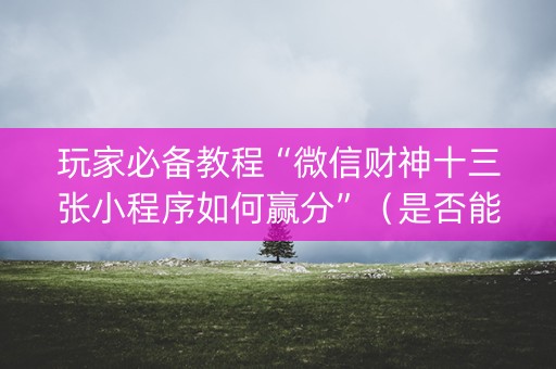 玩家必备教程“微信财神十三张小程序如何赢分”（是否能开挂)