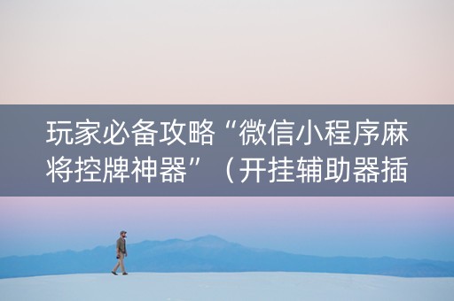 玩家必备攻略“微信小程序麻将控牌神器”（开挂辅助器插件)
