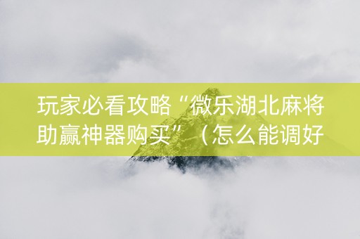 玩家必看攻略“微乐湖北麻将助赢神器购买”（怎么能调好牌)