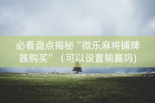 必看盘点揭秘“微乐麻将铺牌器购买”（可以设置输赢吗)