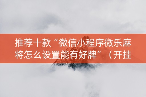 推荐十款“微信小程序微乐麻将怎么设置能有好牌”（开挂辅助插件)