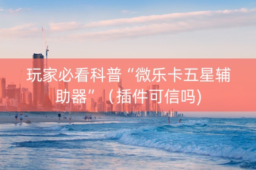 玩家必看科普“微乐卡五星辅助器”（插件可信吗)