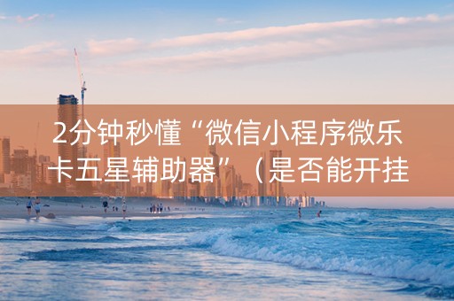 2分钟秒懂“微信小程序微乐卡五星辅助器”（是否能开挂)