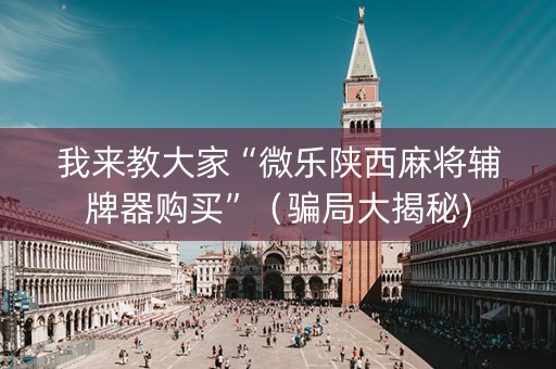 我来教大家“微乐陕西麻将辅牌器购买”（骗局大揭秘)