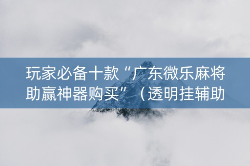 玩家必备十款“广东微乐麻将助赢神器购买”（透明挂辅助器)