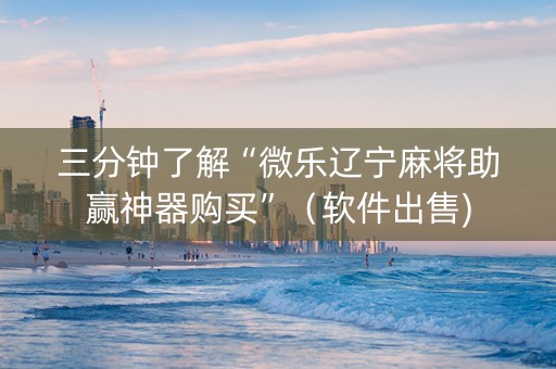 三分钟了解“微乐辽宁麻将助赢神器购买”（软件出售)