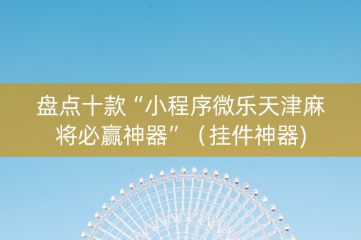盘点十款“小程序微乐天津麻将必赢神器”（挂件神器)
