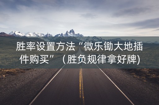 胜率设置方法“微乐锄大地插件购买”（胜负规律拿好牌)