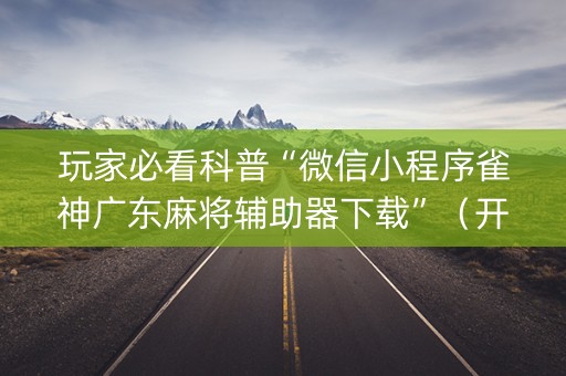 玩家必看科普“微信小程序雀神广东麻将辅助器下载”（开挂辅助器插件)