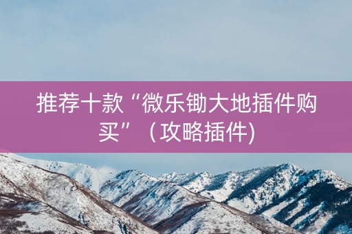 推荐十款“微乐锄大地插件购买”（攻略插件)