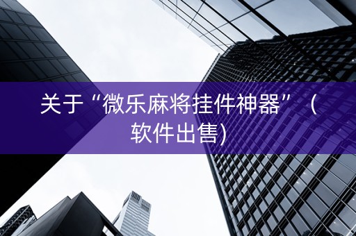 关于“微乐麻将挂件神器”（软件出售)