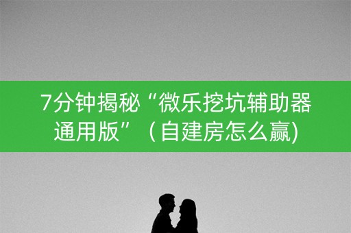 7分钟揭秘“微乐挖坑辅助器通用版”（自建房怎么赢)
