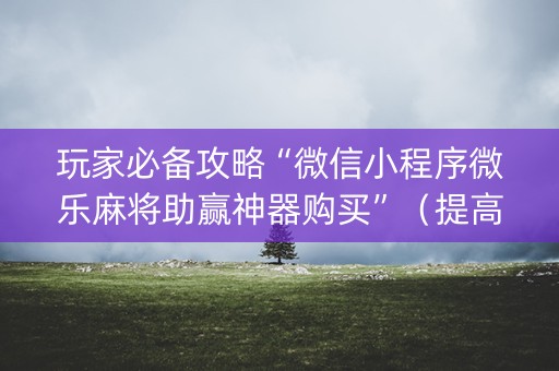 玩家必备攻略“微信小程序微乐麻将助赢神器购买”（提高胜率技巧)
