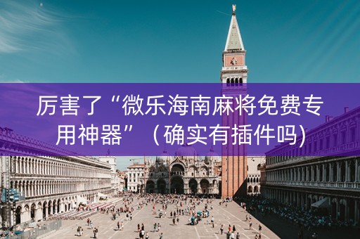 厉害了“微乐海南麻将免费专用神器”（确实有插件吗)