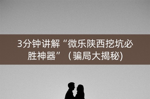 3分钟讲解“微乐陕西挖坑必胜神器”（骗局大揭秘)