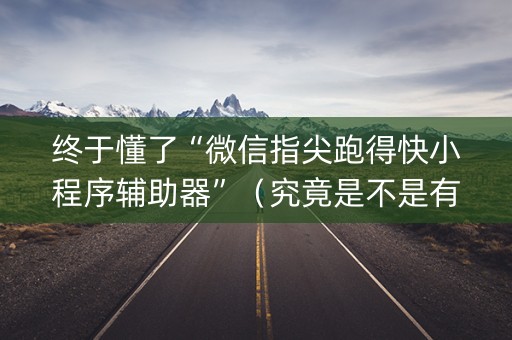 终于懂了“微信指尖跑得快小程序辅助器”（究竟是不是有挂)