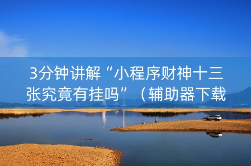 3分钟讲解“小程序财神十三张究竟有挂吗”（辅助器下载)