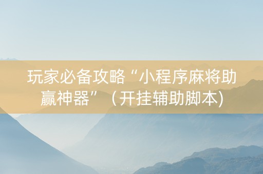 玩家必备攻略“小程序麻将助赢神器”（开挂辅助脚本)