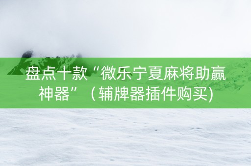 盘点十款“微乐宁夏麻将助赢神器”（辅牌器插件购买)