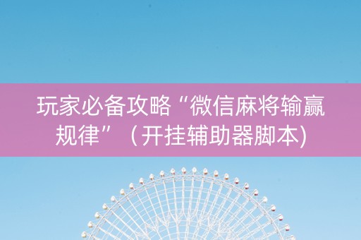 玩家必备攻略“微信麻将输赢规律”（开挂辅助器脚本)