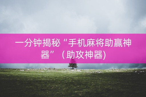 一分钟揭秘“手机麻将助赢神器”（助攻神器)