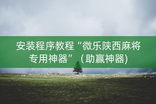 安装程序教程“微乐陕西麻将专用神器”（助赢神器)