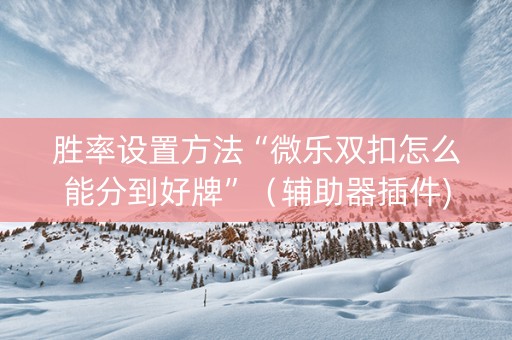 胜率设置方法“微乐双扣怎么能分到好牌”（辅助器插件)