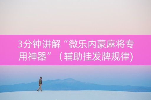 3分钟讲解“微乐内蒙麻将专用神器”（辅助挂发牌规律)