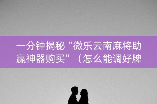 一分钟揭秘“微乐云南麻将助赢神器购买”（怎么能调好牌)