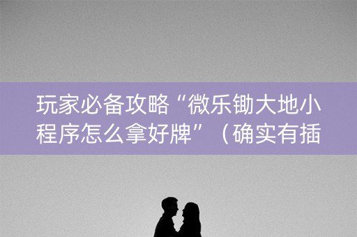 玩家必备攻略“微乐锄大地小程序怎么拿好牌”（确实有插件吗)