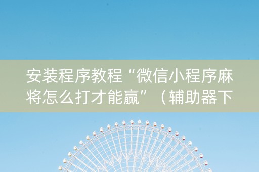 安装程序教程“微信小程序麻将怎么打才能赢”（辅助器下载)