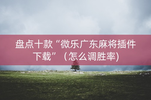 盘点十款“微乐广东麻将插件下载”（怎么调胜率)