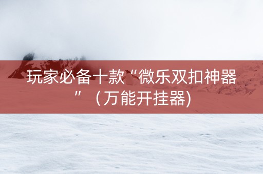 玩家必备十款“微乐双扣神器”（万能开挂器)