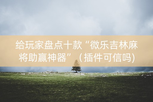给玩家盘点十款“微乐吉林麻将助赢神器”（插件可信吗)