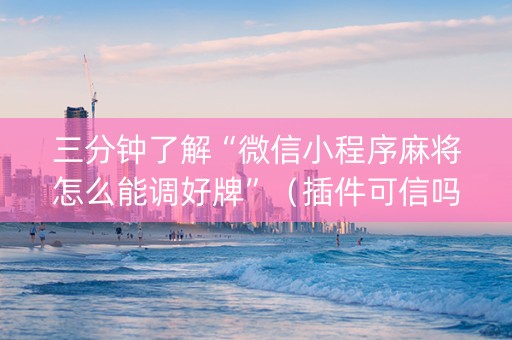 三分钟了解“微信小程序麻将怎么能调好牌”（插件可信吗)