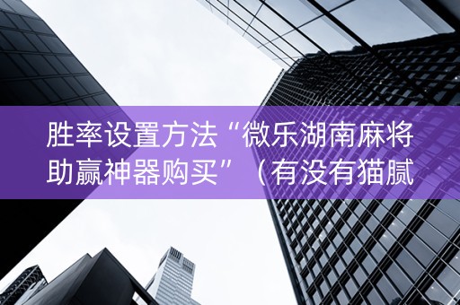 胜率设置方法“微乐湖南麻将助赢神器购买”（有没有猫腻)